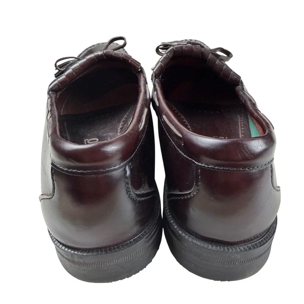 Sebago Mens Kiltie Tassel Loafers Burgundy Leather Dress Shoes Made in USA 10 D